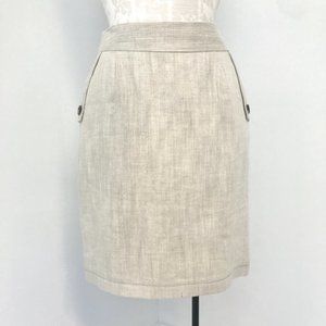 Jenni Kayne M Silk Linen Pencil Skirt Natural